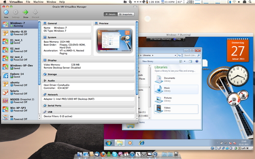 Mac OS X под управлением Windows 7 в VirtualBox
