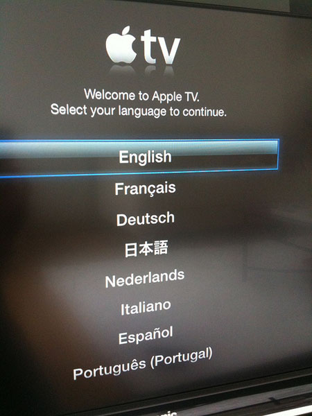 Выбор языка на Apple TV
