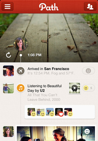 Path - красивейшее приложение одноимённой социальной сети